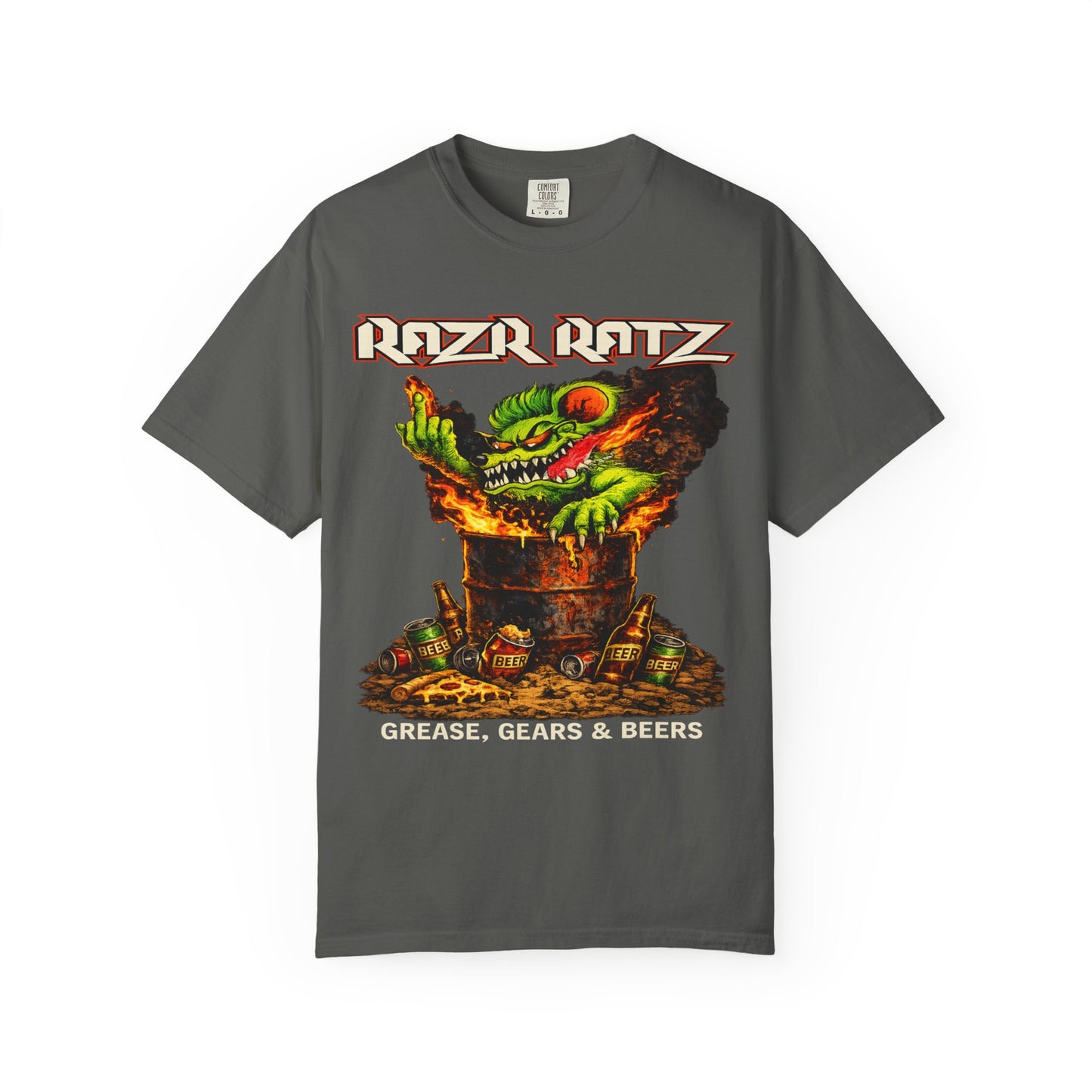 RaZR RaTZ Grease, Gears and Beers premium graphic tee