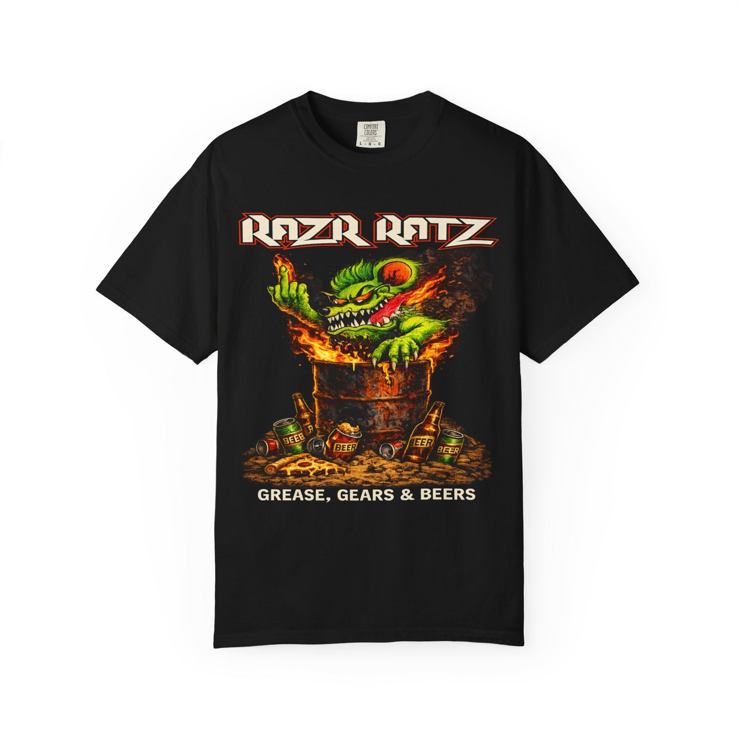 RaZR RaTZ Grease, Gears and Beers premium graphic tee